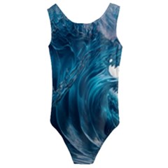 Tsunami Waves Ocean Sea Water Rough Seas 3 Kids  Cut-out Back One Piece Swimsuit by Ravend