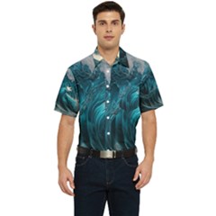 Tsunami Waves Ocean Sea Water Rough Seas 3 Men s Short Sleeve Pocket Shirt  by Ravend