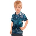 Tsunami Waves Ocean Sea Water Rough Seas 3 Kids  Polo Tee View1