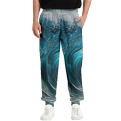 Tsunami Waves Ocean Sea Water Rough Seas 3 Men s Elastic Waist Pants by Ravend