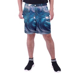 Tsunami Waves Ocean Sea Water Rough Seas 3 Men s Pocket Shorts by Ravend