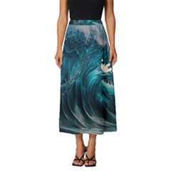 Tsunami Waves Ocean Sea Water Rough Seas 3 Classic Midi Chiffon Skirt