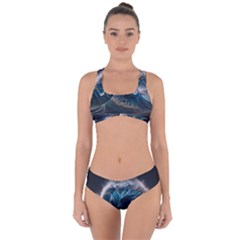 Tsunami Waves Ocean Sea Water Rough Seas 7 Criss Cross Bikini Set by Ravend