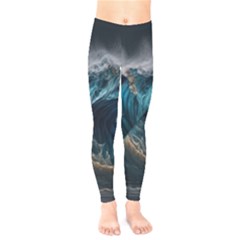 Tsunami Waves Ocean Sea Water Rough Seas 7 Kids  Classic Winter Leggings