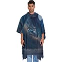 Tsunami Waves Ocean Sea Water Rough Seas 7 Men s Hooded Rain Ponchos View1