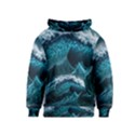 Tsunami Waves Ocean Sea Water Rough Seas 6 Kids  Pullover Hoodie View1