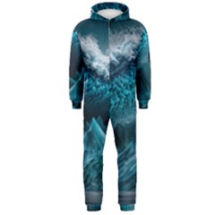 Tsunami Waves Ocean Sea Water Rough Seas 6 Hooded Jumpsuit (men) by Ravend