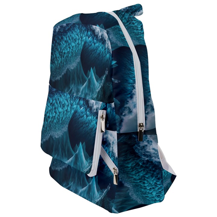 Tsunami Waves Ocean Sea Water Rough Seas 6 Travelers  Backpack