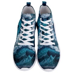 Tsunami Waves Ocean Sea Water Rough Seas 6 Men s Lightweight High Top Sneakers by Ravend