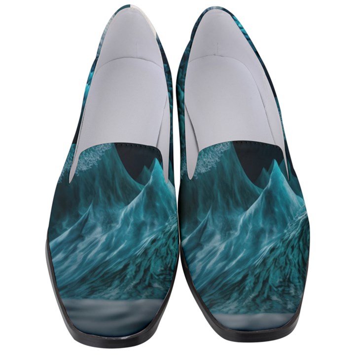 Tsunami Waves Ocean Sea Water Rough Seas 6 Women s Classic Loafer Heels