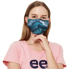 Tsunami Waves Ocean Sea Water Rough Seas 6 Fitted Cloth Face Mask (adult) by Ravend