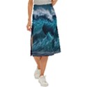 Tsunami Waves Ocean Sea Water Rough Seas 6 Midi Panel Skirt View1