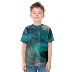 Tsunami Waves Ocean Sea Water Rough Seas 2 Kids  Cotton Tee