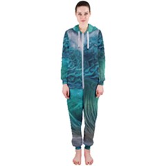 Tsunami Waves Ocean Sea Water Rough Seas 2 Hooded Jumpsuit (ladies) by Ravend