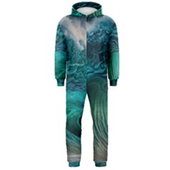 Tsunami Waves Ocean Sea Water Rough Seas 2 Hooded Jumpsuit (men) by Ravend