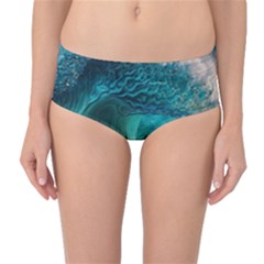 Tsunami Waves Ocean Sea Water Rough Seas 2 Mid-waist Bikini Bottoms by Ravend