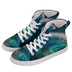 Tsunami Waves Ocean Sea Water Rough Seas 2 Men s Hi-top Skate Sneakers by Ravend