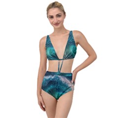 Tsunami Waves Ocean Sea Water Rough Seas 2 Tied Up Two Piece Swimsuit by Ravend