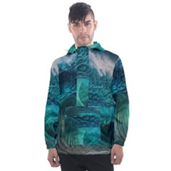 Tsunami Waves Ocean Sea Water Rough Seas 2 Men s Front Pocket Pullover Windbreaker by Ravend