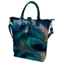 Tsunami Waves Ocean Sea Water Rough Seas 2 Buckle Top Tote Bag View1