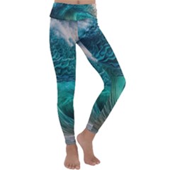 Tsunami Waves Ocean Sea Water Rough Seas 2 Kids  Lightweight Velour Classic Yoga Leggings