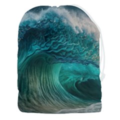 Tsunami Waves Ocean Sea Water Rough Seas 2 Drawstring Pouch (3xl) by Ravend