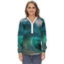 Tsunami Waves Ocean Sea Water Rough Seas 2 Zip Up Long Sleeve Blouse View1