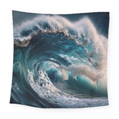 Tsunami Waves Ocean Sea Water Rough Seas 5 Square Tapestry (large) by Ravend