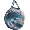 Tsunami Waves Ocean Sea Water Rough Seas 5 Giant Round Zipper Tote View2