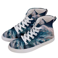 Tsunami Waves Ocean Sea Water Rough Seas 5 Men s Hi-top Skate Sneakers by Ravend