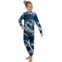 Tsunami Waves Ocean Sea Water Rough Seas 5 Kids  Long Sleeve Set  View1