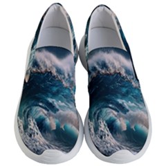 Tsunami Waves Ocean Sea Water Rough Seas 5 Women s Lightweight Slip Ons by Ravend