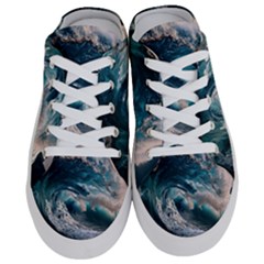 Tsunami Waves Ocean Sea Water Rough Seas 5 Half Slippers by Ravend