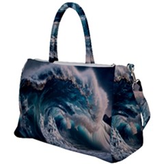 Tsunami Waves Ocean Sea Water Rough Seas 5 Duffel Travel Bag by Ravend