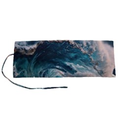 Tsunami Waves Ocean Sea Water Rough Seas 5 Roll Up Canvas Pencil Holder (s) by Ravend