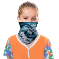 Tsunami Waves Ocean Sea Water Rough Seas 5 Face Covering Bandana (kids) by Ravend