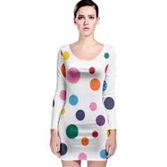 Polka Dot Long Sleeve Bodycon Dress