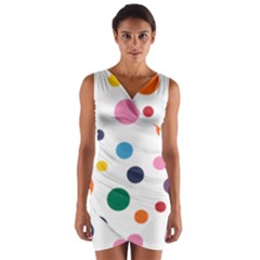 Polka Dot Wrap Front Bodycon Dress