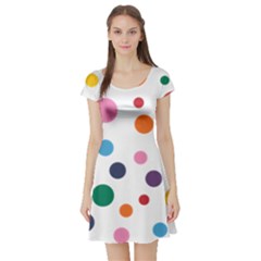 Polka Dot Short Sleeve Skater Dress