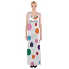 Polka Dot Thigh Split Maxi Dress