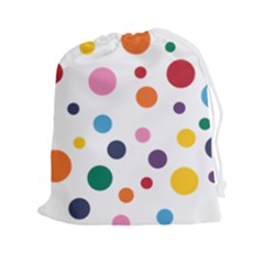 Polka Dot Drawstring Pouch (2xl) by 8989