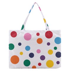 Polka Dot Zipper Medium Tote Bag