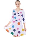 Polka Dot Quarter Sleeve Front Wrap Dress View1