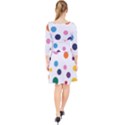 Polka Dot Quarter Sleeve Front Wrap Dress View2