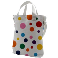 Polka Dot Canvas Messenger Bag