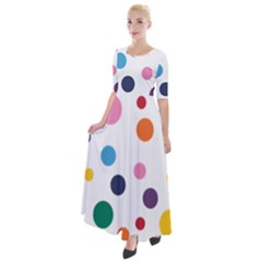 Polka Dot Half Sleeves Maxi Dress by 8989