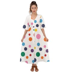 Polka Dot Kimono Sleeve Boho Dress