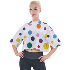 Polka Dot Mock Neck Tee