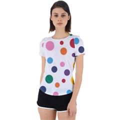 Polka Dot Back Cut Out Sport Tee by 8989