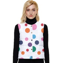 Polka Dot Women s Short Button Up Puffer Vest